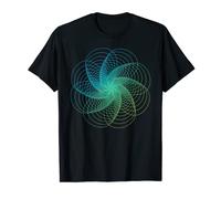 Math / Physics Lover - Green & Blue Spiral Geometic Pattern T-Shirt