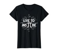 Math Pi Live to Inspire Pi Symbol 3.14 Math Teachers Value Graphic T-Shirt, Women, Black, L