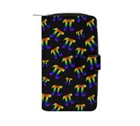 Math PI Long Zippered Pouch Slim Clutch Organizer Purse Money and Credit Card Holder for Men Women