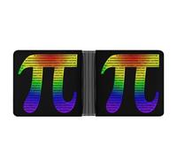 Math PI Printed Bifold Wallet with Hidden Compartments Pocket Money and Credit Card Holder for Men Women