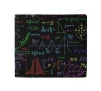Math Plots Formulas Calculations Men Wallet Leather Bifold Wallets with Window Slim Minimalist Front Pocket
