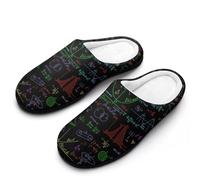 Math Plots Formulas Calculations Men's House Slippers Indoor Outdoor Slip On Shoes with Rubber Sole 9-10(42-43)
