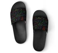 Math Plots Formulas Calculations Women's House Slippers for Men Shower Slides Bathroom Shoes Sandals 44 (270mm)