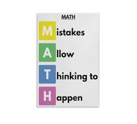 MATH Poster Mistakes Allow Thinking To Happen, Math Classroom Wall Decor It's OK to Make Mistakes Educational Chart Poster 20x30inch(50x75cm)