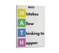 MATH Poster Mistakes Allow Thinking To Happen, Math Classroom Wall Decor It's OK to Make Mistakes Educational Chart Poster 20x30inch(50x75cm)