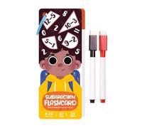 Math Practice Flash Cards - (18 x 7 cm 100 g) Math Training Flashcard Set | Interactive Learning Tool | Home School Primary Students Travel Educational Game | Portable Paper & Pens | Skill Development