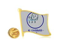 math problem cat illustration Golden Metal Flag Lapel Pin Badge