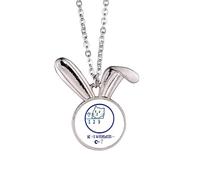 math problem cat illustration Rabbit Necklace Pendant Bunny Animal Jewelry Gift