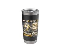 Math Pun Why Did 9 Run from 3 Because He was Squared Funny Stainless Steel Insulated Tumbler