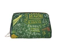 Math Question Leather Makeup Bag, Large-Capacity Travel Storage Bag, Dual-Purpose Toiletries and Makeup Bag