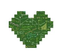 Math question Printed Jigsaw Puzzle 10.8x12.8 CM, Heart-Shaped Puzzle Challenging Game for Adults, Fun Decorative Wall Decor