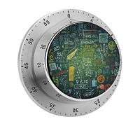 Math Question Timer,Chef Cooking Timer Clock, Countdown Reminder No Batteries Required- Exquisite Stainless Steel Body for Exercise Outdoors