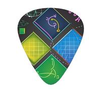 Math Quiz 12 Pack Guitar Plectrums With Storage Case, 0.46/0.71/0.96mm, Including Thin, Medium Thick Guitar Plectrums For Electric Guitars Bass Ukulele
