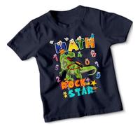 Math Rock Star Dinosaur Kids Boys T-Shirt Education Learning Tee#1 9-11 Years Navy Blue