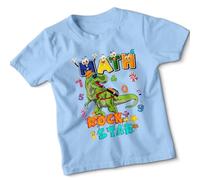 Math Rock Star Dinosaur Kids Boys T-Shirt Education Learning Tee#1 9-11 Years Sky Blue