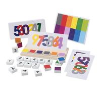Math Sorting Toy for Ages 4-6, Wooden Number and Color Learning Set with Removable Blocks for Home Lessons and Classroom Practice Time Wooden Sorting Toy Number Color Preschool Math Learning Tabletop