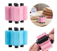 Math Stamp Roller,4-in-1 Math Teacher Roller Stamp,Addition Subtraction Multiplication Division Within 100 Number Division Seal with Ink,Teaching Supplies for Classroom&Home (Pink+Blue)
