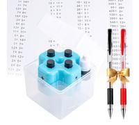Math Stamp Roller,Math Teacher Roller Stamp,Addition Subtraction Multiplication Division Within 100 Number Division Seal with Ink,Can Randomly for School Teaching Supplies (Blue)