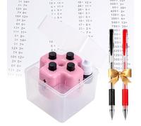 Math Stamp Roller,Math Teacher Roller Stamp,Addition Subtraction Multiplication Division Within 100 Number Division Seal with Ink,Can Randomly for School Teaching Supplies (Pink)
