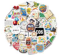 Math Stickers, 50Pcs Waterproof Mathematical Stickers with Formulas & Symbols for Learning Scrapbook School Supplies Homework Teacher Rewards