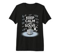 Math Student Keep Calm and Solve for X Funny Algebra Gift Premium T-Shirt