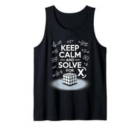 Math Student Keep Calm and Solve for X Funny Algebra Gift Tank Top