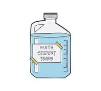 Math Student Tears Enamel Pin Funny Blue Liquid Bucket Badge Brooch For Backpacks Coats Hats As Tears Shed From Math Difficulties Accessories
