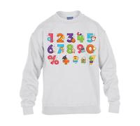 Math Symbol Number Boys Sweatshirt Numbers World Book Day Funny Kids Girls Unisex School Gift Jumper White - Youth Medium (Age 7-8)