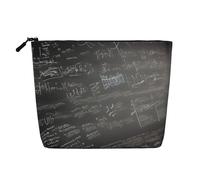 Math Symbols Pattern Print Fake Hemp Makeup Bag – Travel Toiletry Pouch for Women, Daily Storage, Business Trips, and More
