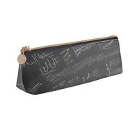 Math Symbols Pattern Print Triangular Pencil Case Stationery Organizer Pouch Daily Travel Office Accessory