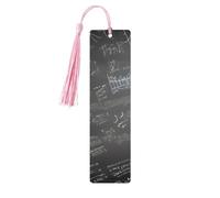 Math Symbols Pattern Print Wooden Bookmarks Beautiful Notebook Accessories for Men Women Book Lovers