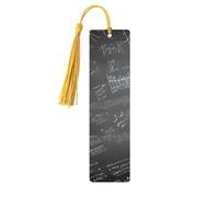Math Symbols Pattern Print Wooden Bookmarks Beautiful Notebook Accessories for Men Women Book Lovers