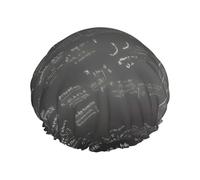 Math Symbols Pattern Shower Cap - Full Print Design, Water-Resistant Polyester Fabric, Bathing Essential