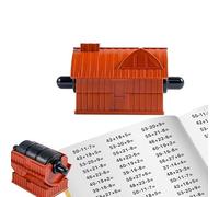 Math Teacher 2-in-1 Math Stamp Roller, Self-Inking Addition Subtraction Stamp Roller in The Shape of House, Reusable Randomized Math Practice Roller Stamp, for Elementary Preschool Learning