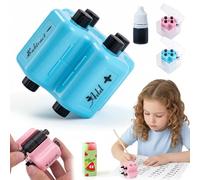Math Teacher 4 in 1 Math Stamp Roller, Reusable Educational Toy & Learning Tools for Addition Subtraction Multiplication Division Within 100, Brain Improvement Device for Kids Can Randomly (Blue)