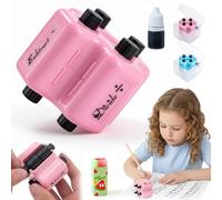 Math Teacher 4 in 1 Math Stamp Roller, Reusable Educational Toy & Learning Tools for Addition Subtraction Multiplication Division Within 100, Brain Improvement Device for Kids Can Randomly (Pink)