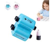 Math Teacher 4 in 1 Roller Stamp,4 in 1 Math Stamp Roller,Ro Ller Digital Teaching St Amp for Randomized Addition, Subtraction,Multiplication & Fill-in-the-Blank Practice (Blue)