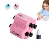 Math Teacher 4 in 1 Roller Stamp,4 in 1 Math Stamp Roller,Ro Ller Digital Teaching St Amp for Randomized Addition, Subtraction,Multiplication & Fill-in-the-Blank Practice (Pink)