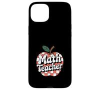 Math Teacher Apple Checkered Back To School Case for iPhone 15 Plus