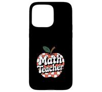Math Teacher Apple Checkered Back To School Case for iPhone 15 Pro Max