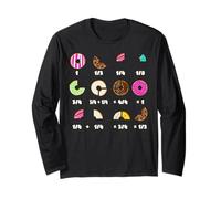 Math Teacher Donut Fraction Funny Mathematics Back to School Long Sleeve T-Shirt