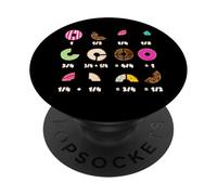 Math Teacher Donut Fraction Funny Mathematics Back to School PopSockets Adhesive PopGrip