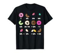 Math Teacher Donut Fraction Funny Mathematics Back to School T-Shirt