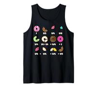 Math Teacher Donut Fraction Funny Mathematics Back to School Tank Top