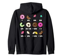 Math Teacher Donut Fraction Funny Mathematics Back to School Zip Hoodie