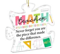 Math Teacher Gift Puzzle Piece Ornament, Appreciation Gift for Math Teacher Mathematician Educators Professor Retirement Graduation Christmas