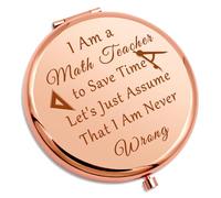 Math Teacher Gifts Compact Makeup Mirror Teacher Appreciation Gifts for Woman Math Tutor Geek Coworker Thank You Present Mathematical Folding Makeup Mirror Birthday Christmas Retirement Present