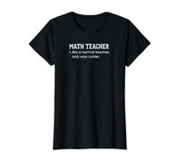 Math Teacher Like A Normal Teacher Only Way Cooler Value Graphic T-Shirt, Women, Black, M