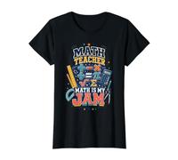 Math Teacher Math is My Jam Funny Teacher Quote Value Graphic T-Shirt, Women, Black, M