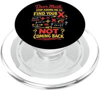 Math Teacher Nerd Student Formula Equation Pun Dear Math PopSockets PopGrip for MagSafe